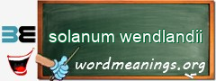 WordMeaning blackboard for solanum wendlandii